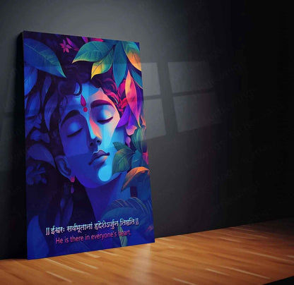Spiritual Metal Poster | Lord Krishna 3 | Motivational Quotes - TURTLEWINGS