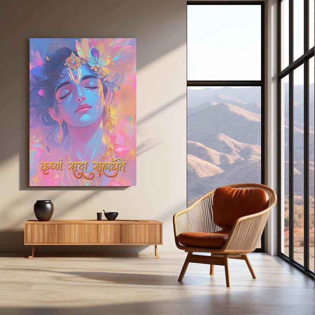 Krishna Art Metal Poster - TURTLEWINGS