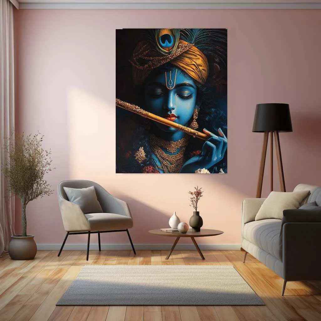 Krishna Art Metal Poster - TURTLEWINGS