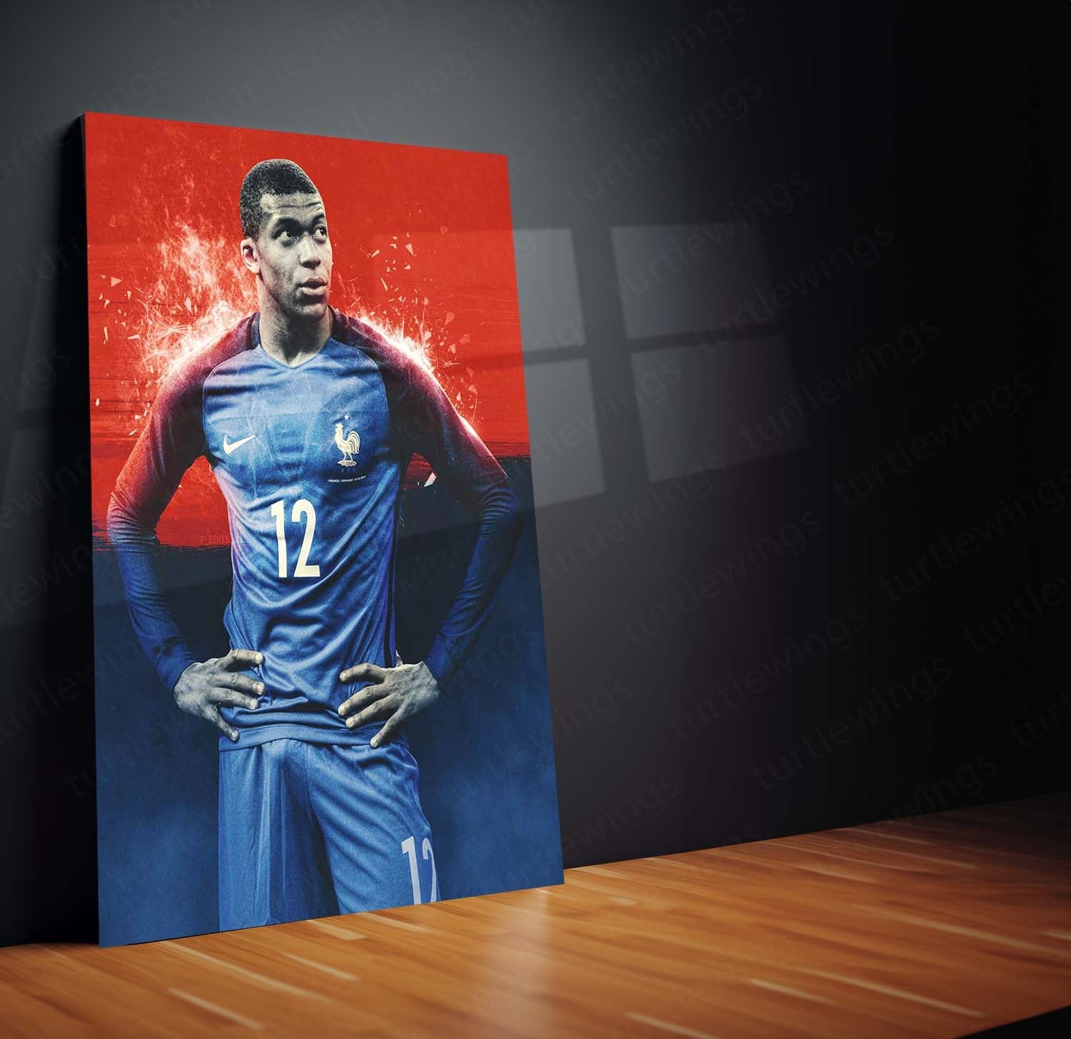 Kylian Mbappé France Metal Frame | World Cup Star Wall Art 01 - TURTLEWINGS