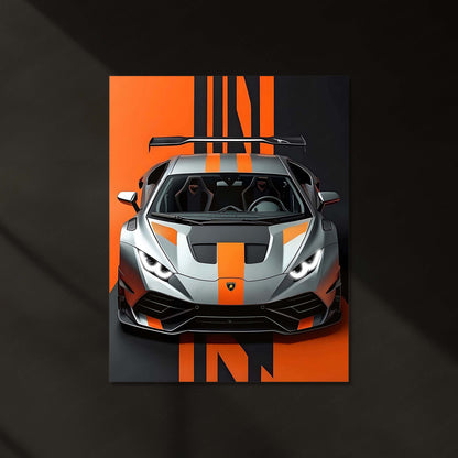 Lamborghini Huracán STO LED Neon Metal Frame | Supercar Wall Light | Premium LED Metal Artwork