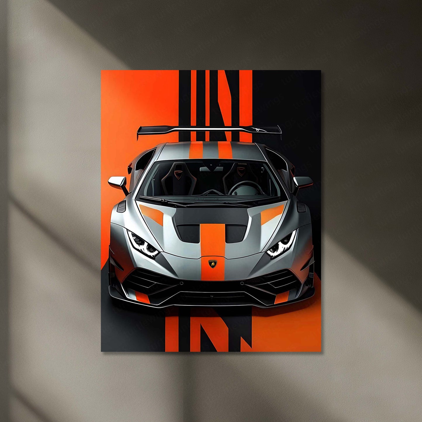 Lamborghini Huracán STO LED Neon Metal Frame | Supercar Wall Light | Premium LED Metal Artwork