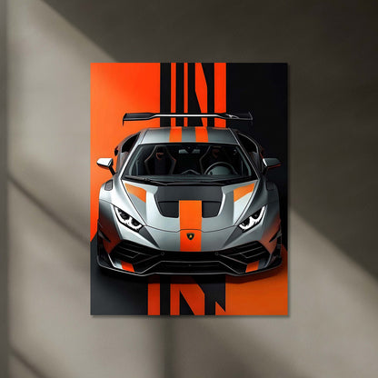 Lamborghini Huracán STO LED Neon Metal Frame | Supercar Wall Light | Premium LED Metal Artwork