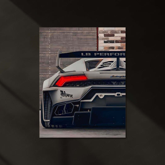 Lamborghini Huracán Liberty Walk Rear LED Neon Metal Frame | LBWK Supercar Wall Light | Premium LED Metal Artwork