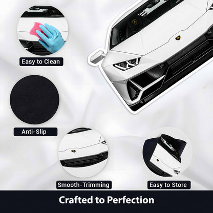 Lamborghini Inspired Floor Mat | Anti-Slip 3mm Absorbent Supercar Design Flat Rug | Easy Clean Waterproof Floor Mat for Home, Office & Garage