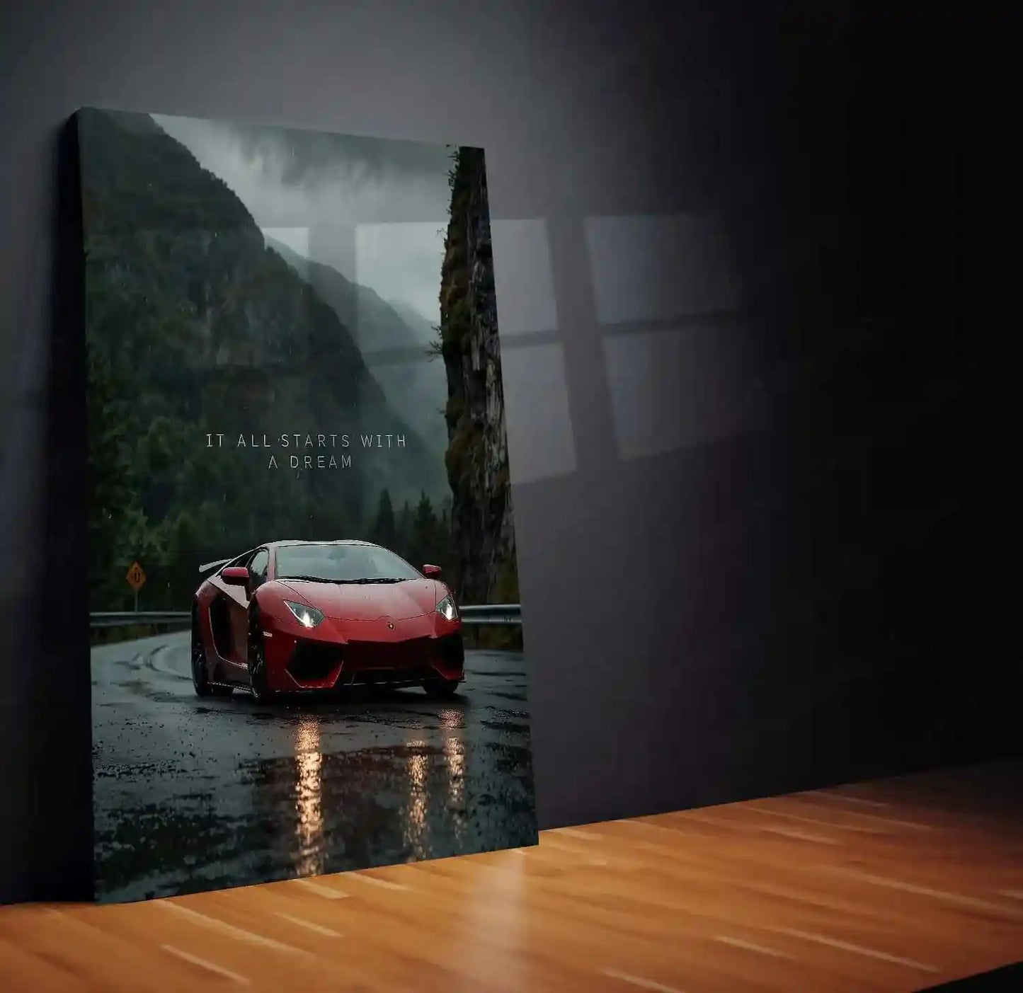 Quotes Metal Poster | Lamborghini with Motivational Quote Metal Poster | Speed x Success Wall Art - TURTLEWINGS