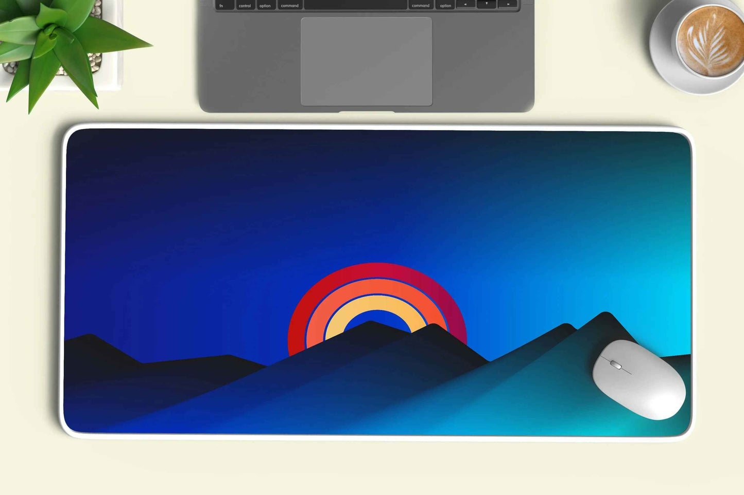rainbow abstract deskmat - TURTLEWINGS