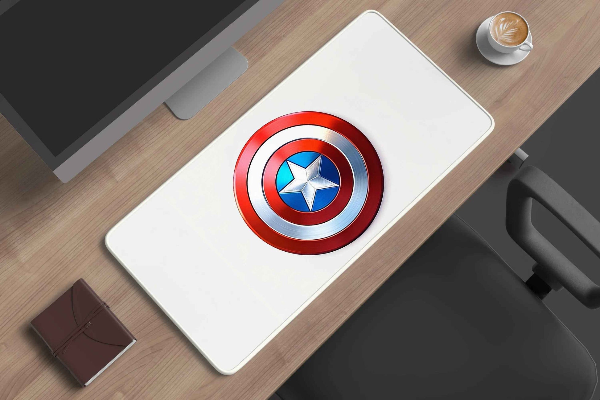 Captain America's shield (marvel) deskmat - TURTLEWINGS