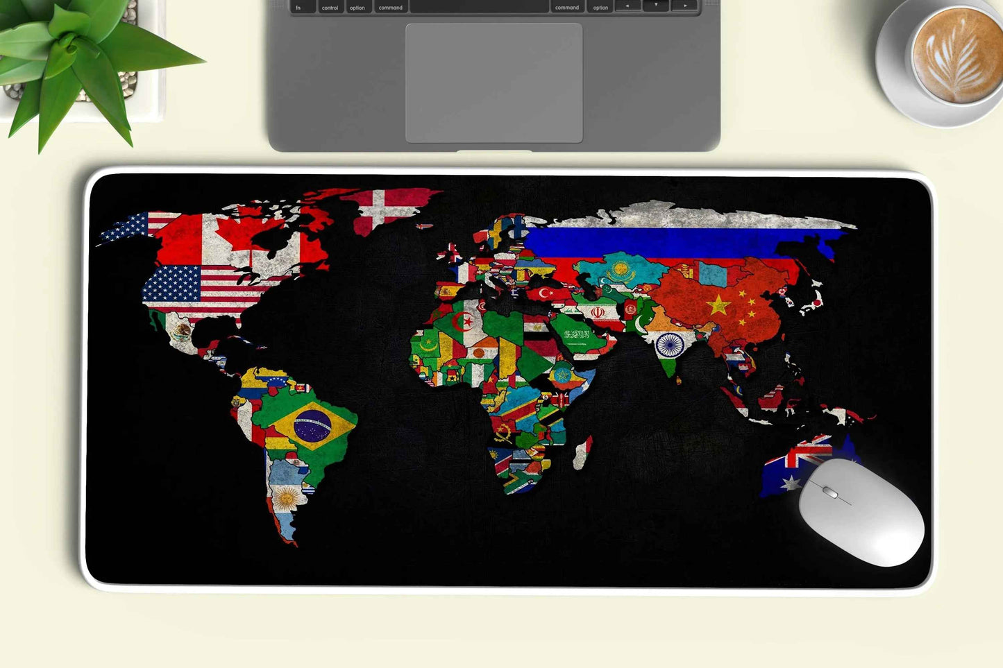 world map abstract art deskmat 1 - TURTLEWINGS