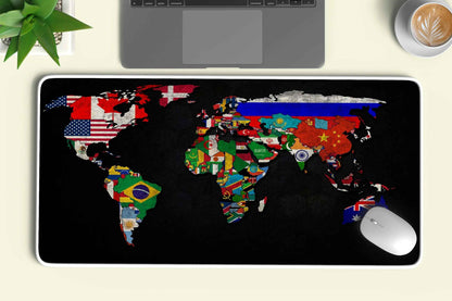 world map abstract art deskmat 1 - TURTLEWINGS