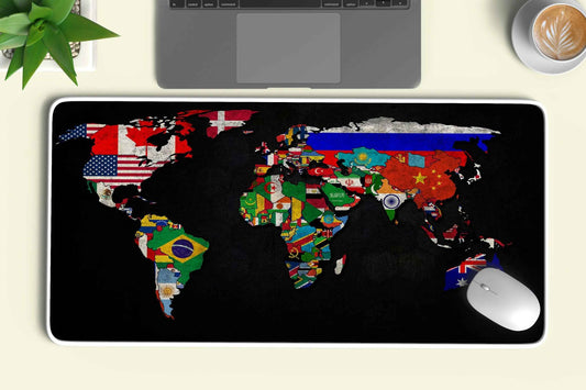 world map abstract art deskmat 1 - TURTLEWINGS