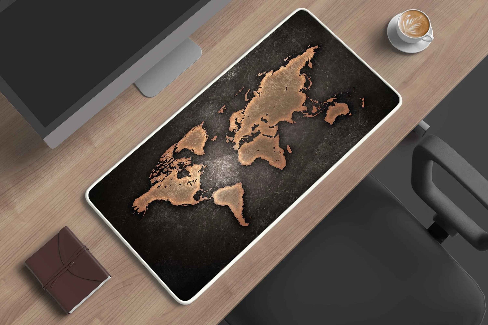 world map abstract art deskmat 2 - TURTLEWINGS