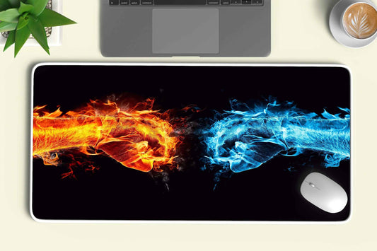fire and water punch abstract deskmat - TURTLEWINGS