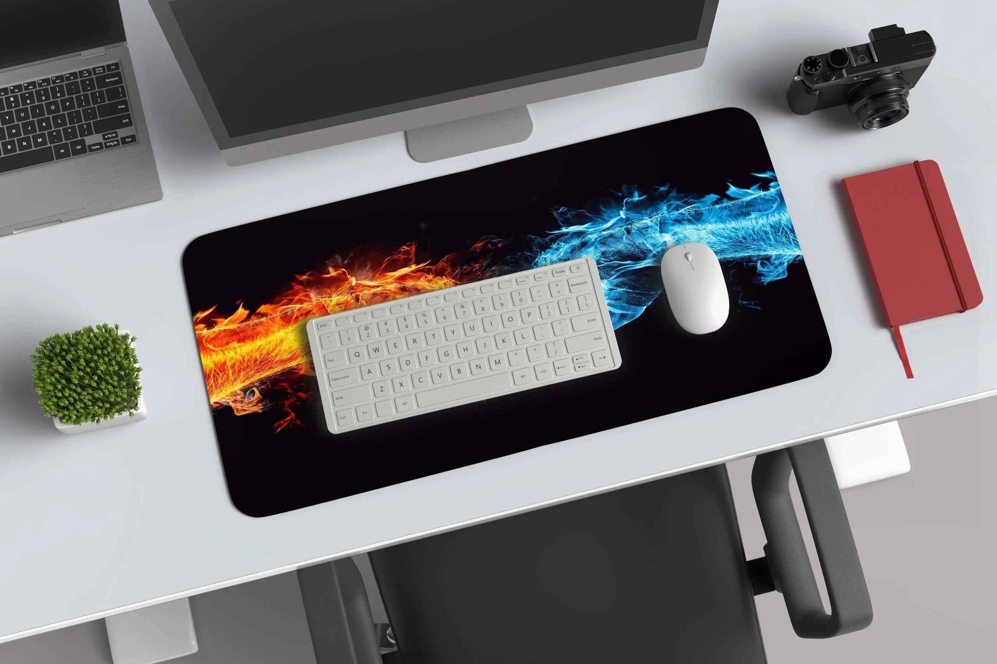 fire and water punch abstract deskmat - TURTLEWINGS