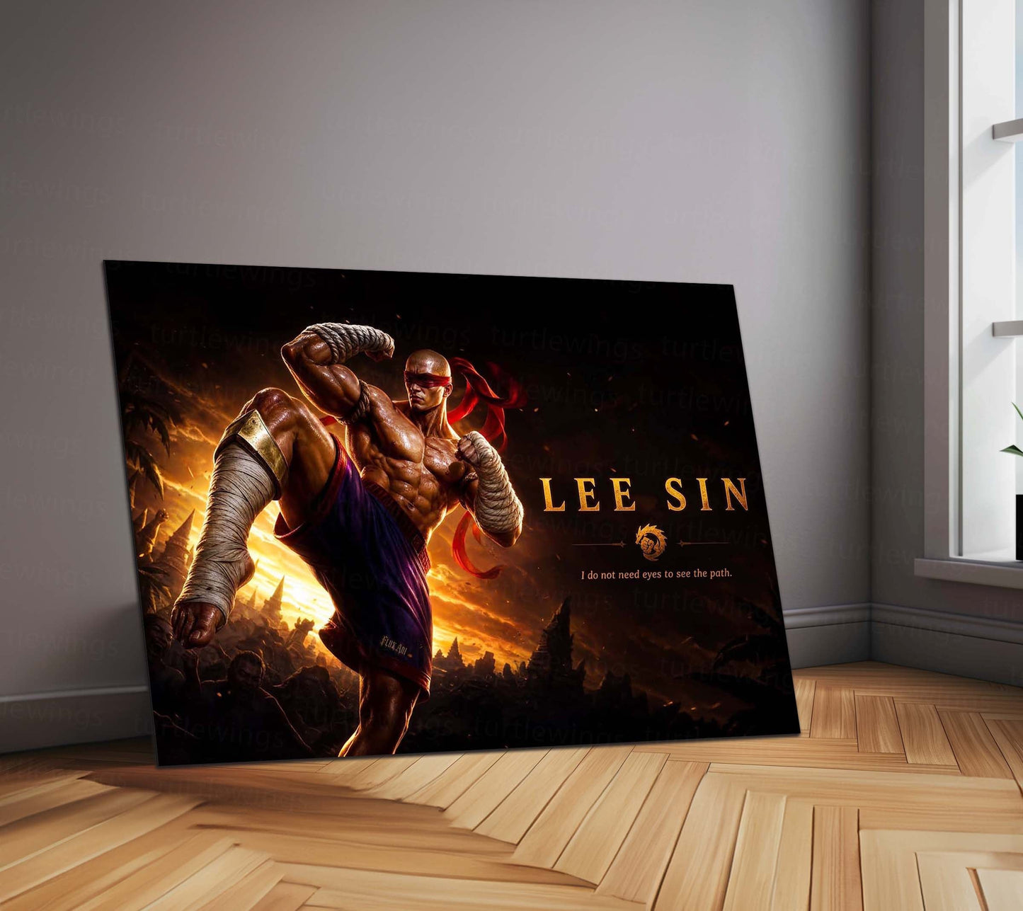 Game Metal Poster | Lee Sin – See The Path Metal Poster League Inspired Wall Art | Warrior Focus Gaming Metal Frame