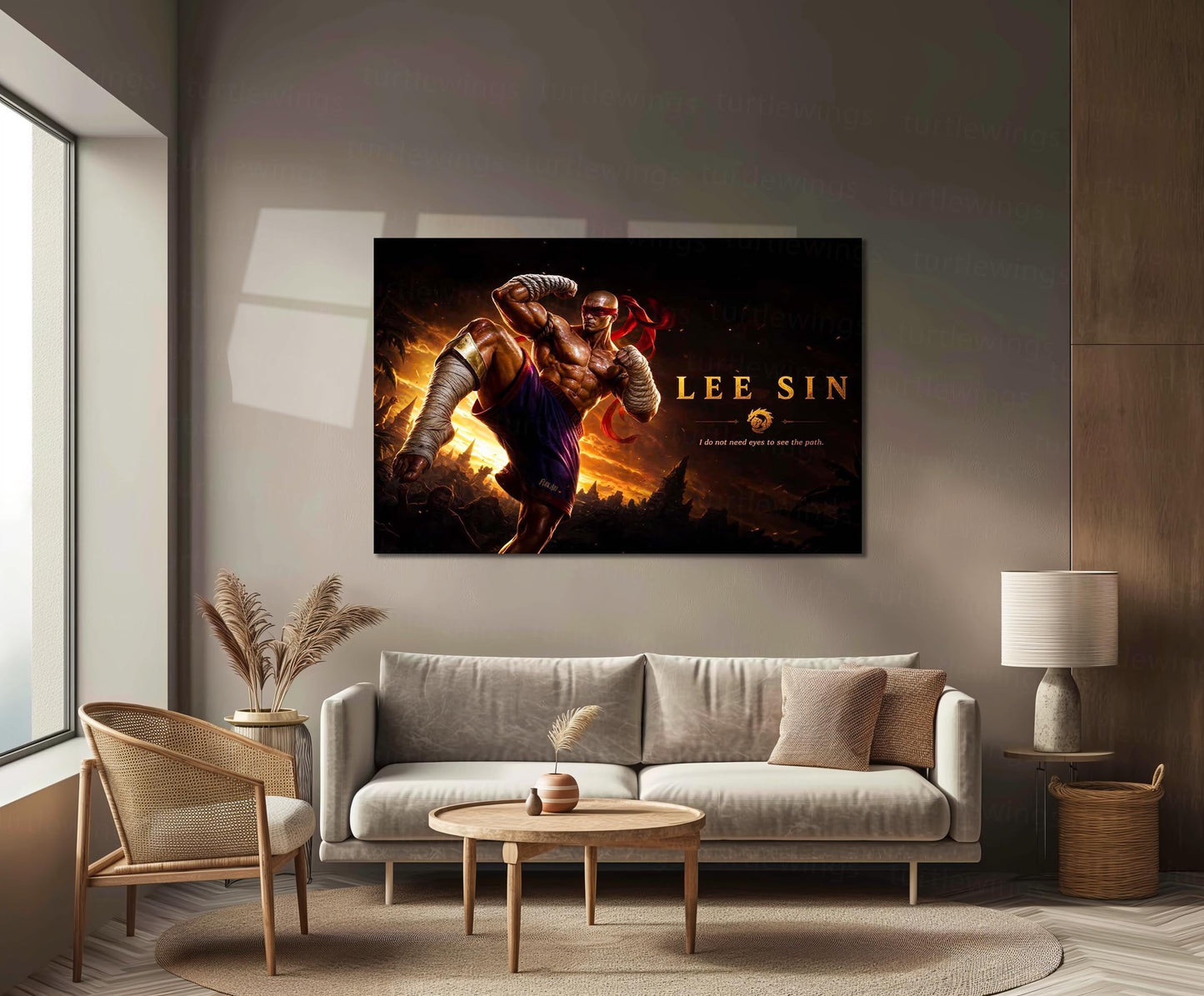 Game Metal Poster | Lee Sin – See The Path Metal Poster League Inspired Wall Art | Warrior Focus Gaming Metal Frame