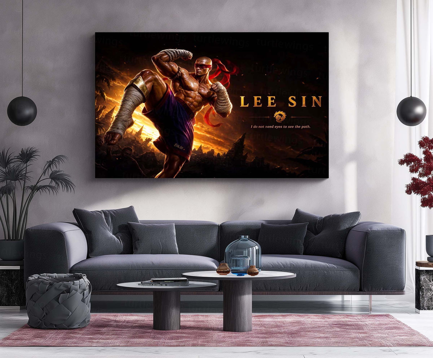 Game Metal Poster | Lee Sin – See The Path Metal Poster League Inspired Wall Art | Warrior Focus Gaming Metal Frame