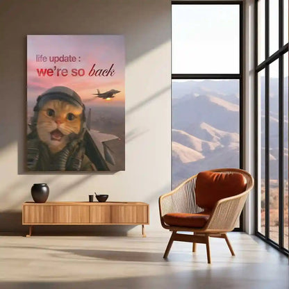 Quote Metal Poster | “Life Update: We’re So Back.” | Comeback Energy Metal Poster - TURTLEWINGS