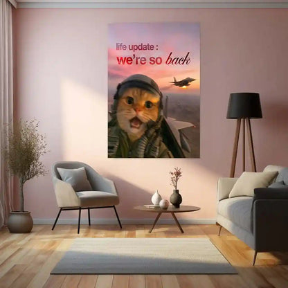 Quote Metal Poster | “Life Update: We’re So Back.” | Comeback Energy Metal Poster - TURTLEWINGS