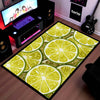 Refreshing Lime Slices Area Flat Rug | Vibrant Citrus Fruit Floor Mat | Modern Kitchen, Dining & Cafe Decorative Flat Rug