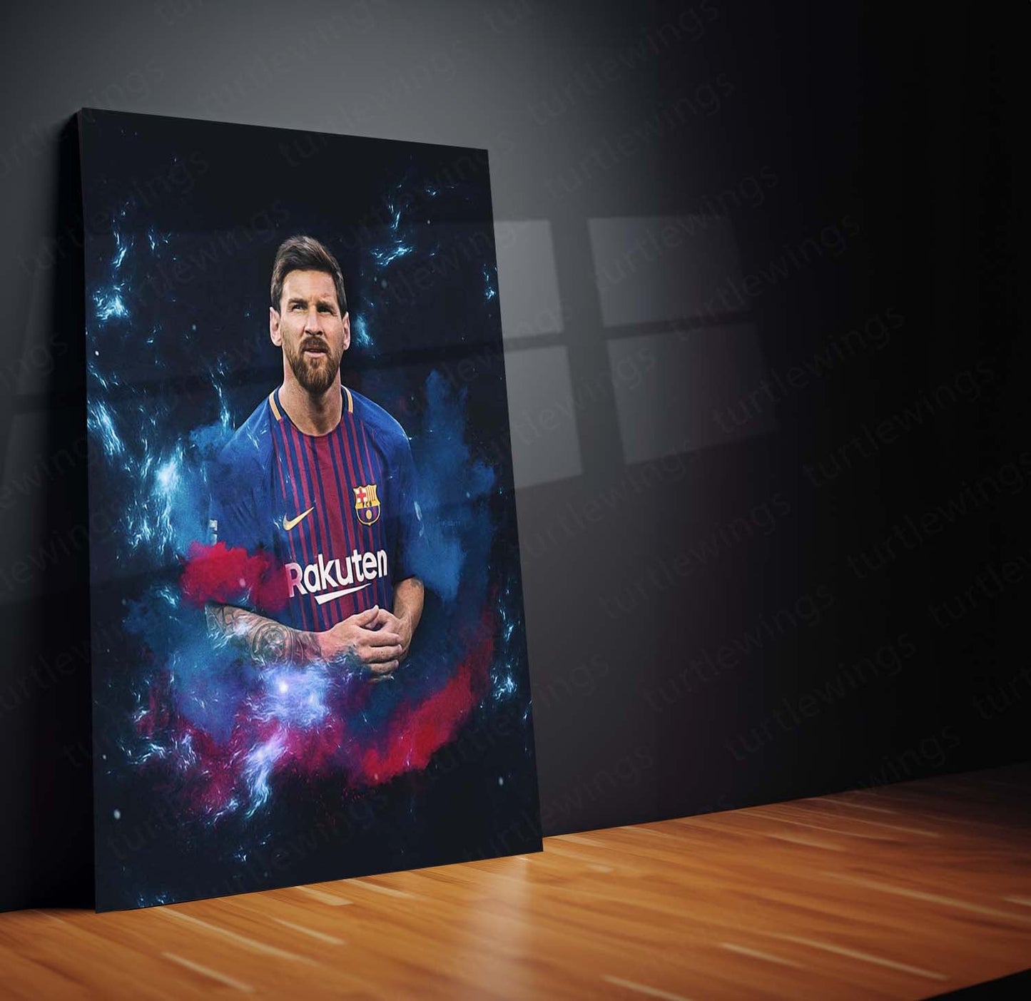 Lionel Messi Metal Frame | Football Wall Art | Premium Poster for Argentina, Barcelona & Inter Miami Fans 03 - TURTLEWINGS