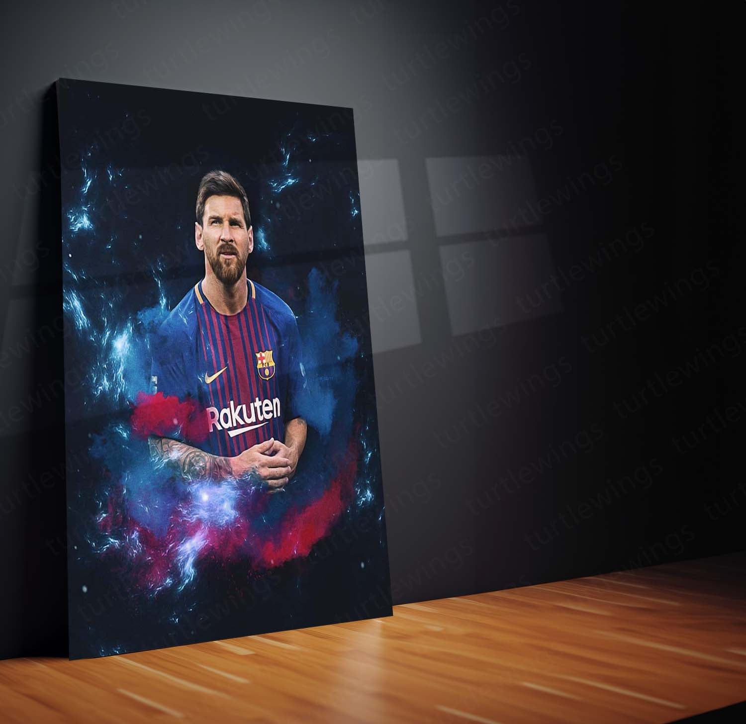Lionel Messi Metal Frame | Football Wall Art | Premium Poster for Argentina, Barcelona & Inter Miami Fans 03 - TURTLEWINGS
