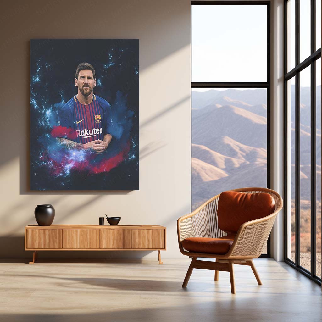 Lionel Messi Metal Frame | Football Wall Art | Premium Poster for Argentina, Barcelona & Inter Miami Fans 03 - TURTLEWINGS