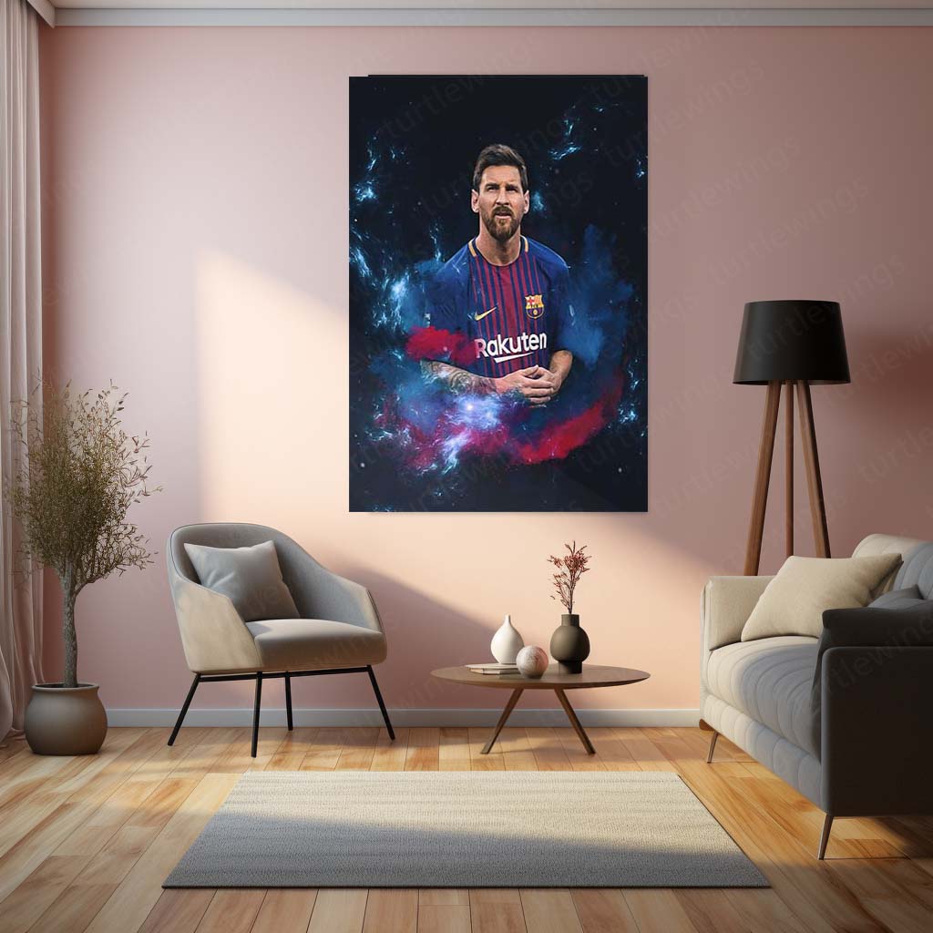 Lionel Messi Metal Frame | Football Wall Art | Premium Poster for Argentina, Barcelona & Inter Miami Fans 03 - TURTLEWINGS