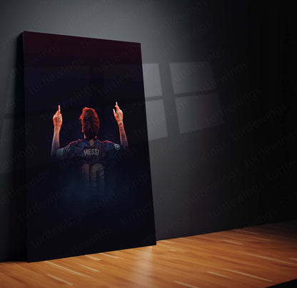 Lionel Messi Metal Frame | Football Wall Art | Premium Poster for Argentina, Barcelona & Inter Miami Fans - TURTLEWINGS