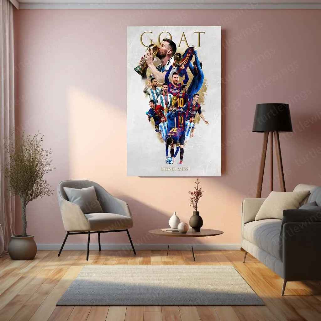 Lionel Messi Metal Frame – Legendary Football Wall Art 4 - TURTLEWINGS