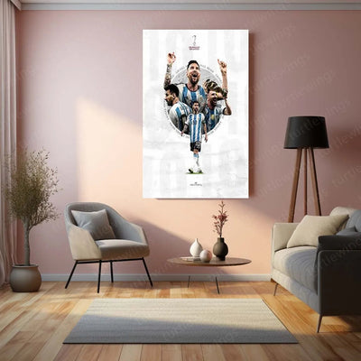 Lionel Messi Metal Frame – Legendary Football Wall Art - TURTLEWINGS
