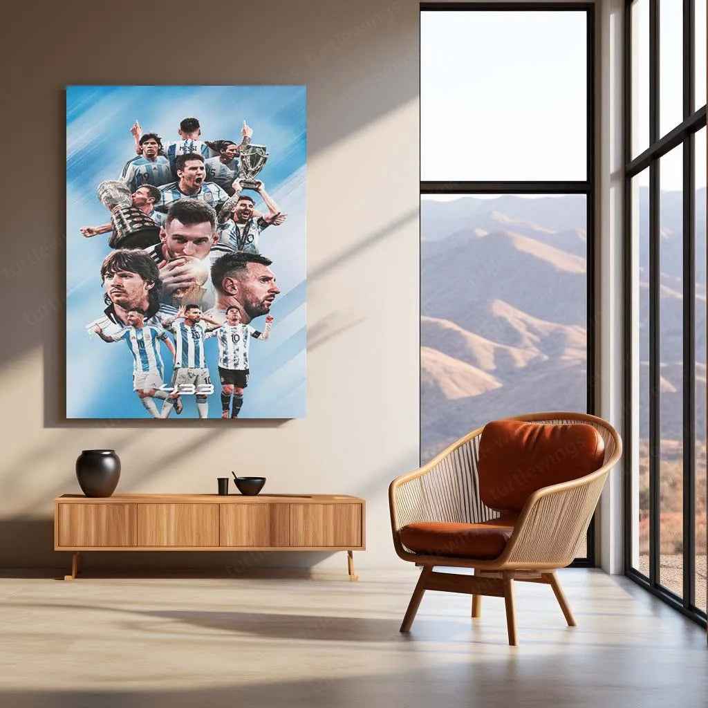 Lionel Messi Metal Frame – Legendary Football Wall Art 2 - TURTLEWINGS
