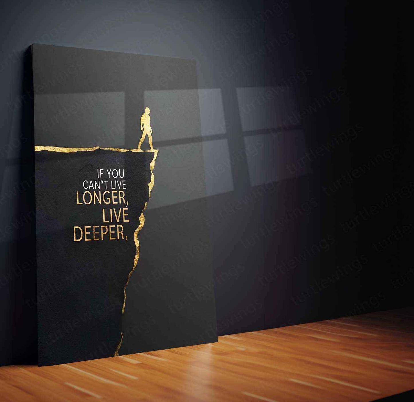 Live Deeper Metal Poster | Inspirational Wall Art | Minimalist Mindfulness Decor - TURTLEWINGS