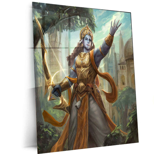 Lord Ram Metal Poster – Divine Hero of Ramayana | Spiritual Wall Art - TURTLEWINGS