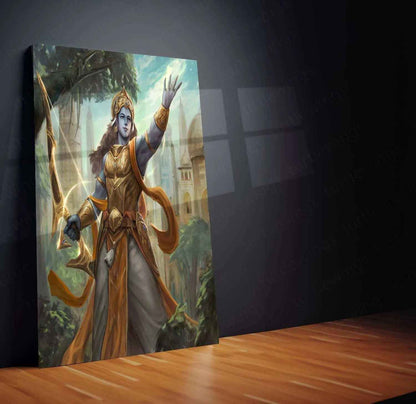 Lord Ram Metal Poster – Divine Hero of Ramayana | Spiritual Wall Art - TURTLEWINGS