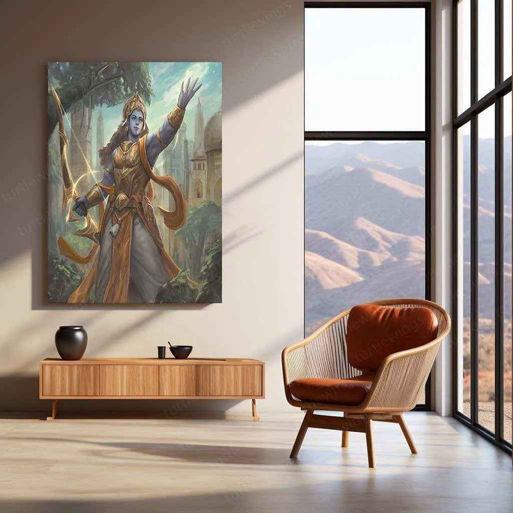 Lord Ram Metal Poster – Divine Hero of Ramayana | Spiritual Wall Art - TURTLEWINGS