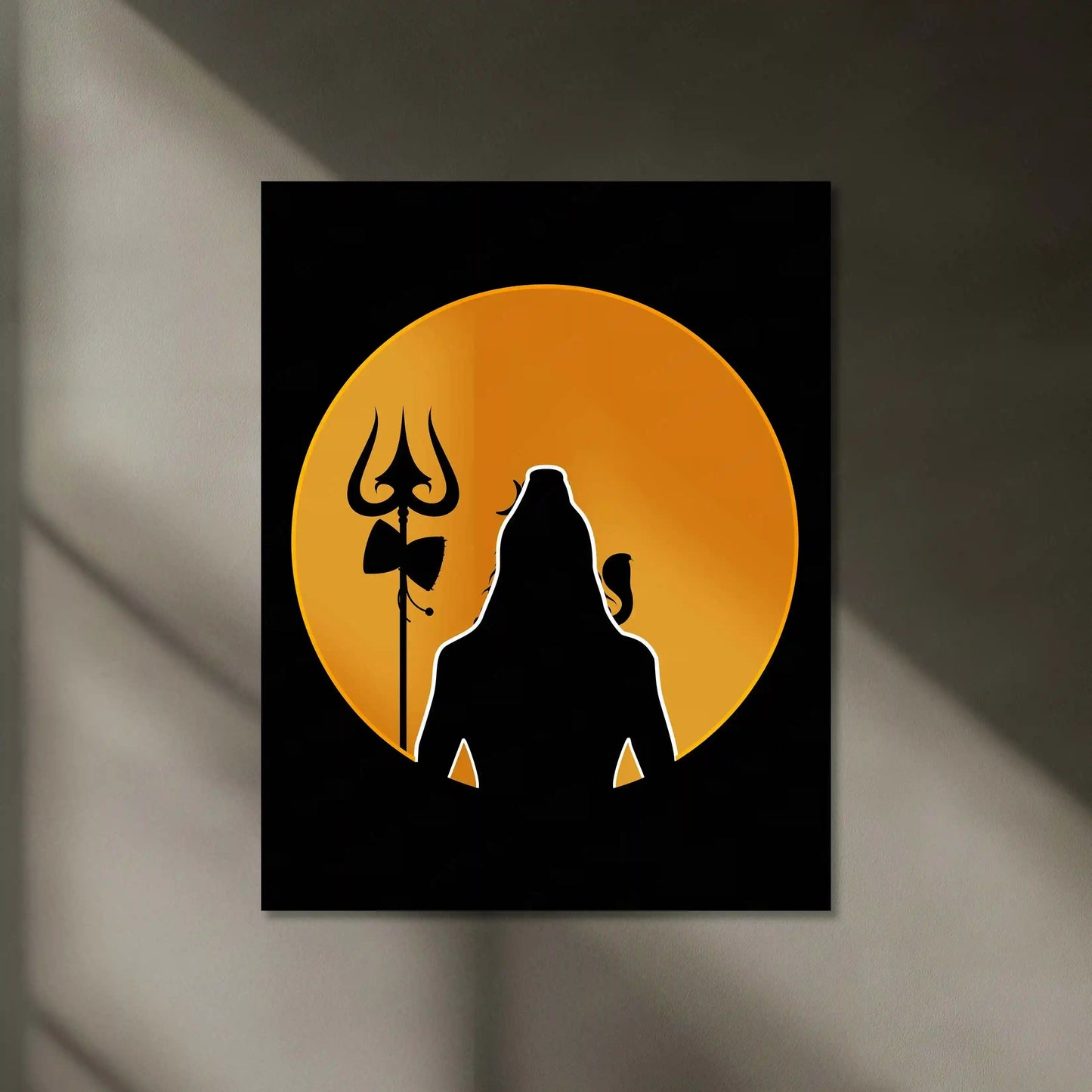 Lord Shiva Neon LED Frame | Mahadev Minimal Moon Wall Art | Divine Spiritual Decor - TURTLEWINGS