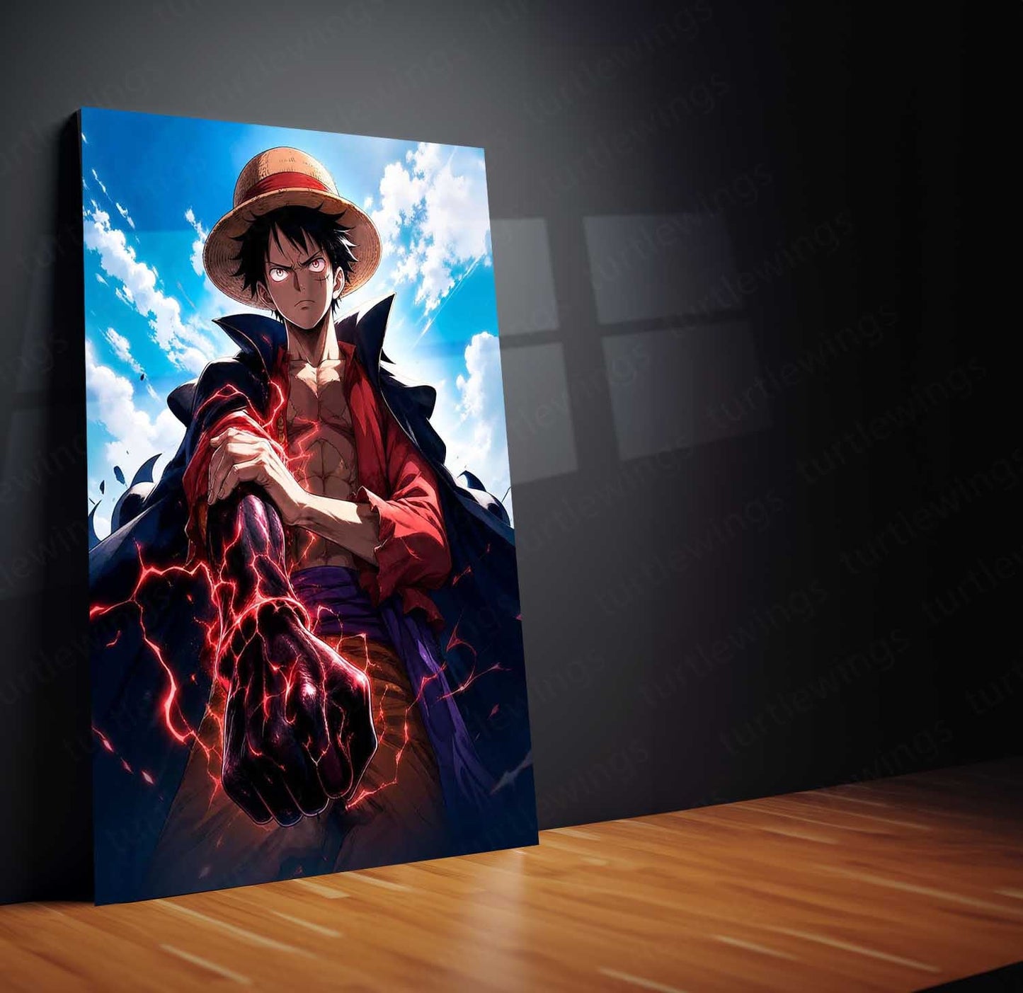 Anime Metal Poster | Monkey D. Luffy Conqueror’s Haki Metal Poster | One Piece Anime Wall Art | Premium Pirate King Metal Print