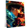 Anime Metal Poster | Monkey D. Luffy Forest Glow Metal Poster | One Piece Anime Wall Art | Premium Straw Hat Pirate Metal Print