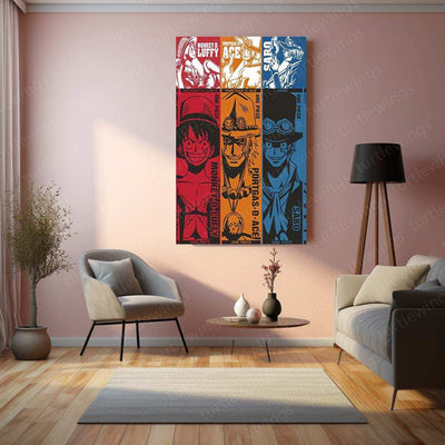 Luffy, Ace & Sabo Metal Poster – One Piece Brothers Wall Art - TURTLEWINGS