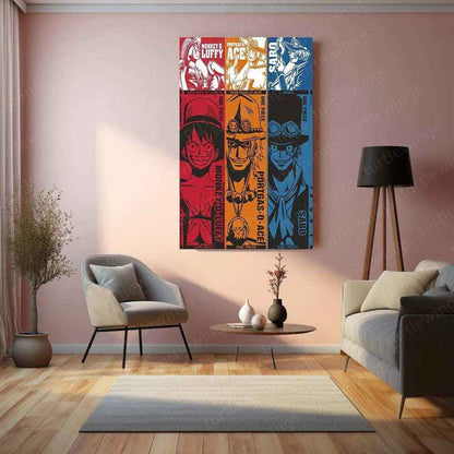 Luffy, Ace & Sabo Metal Poster – One Piece Brothers Wall Art - TURTLEWINGS
