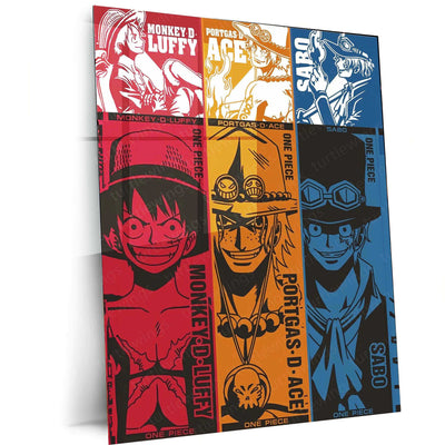 Luffy, Ace & Sabo Metal Poster – One Piece Brothers Wall Art - TURTLEWINGS