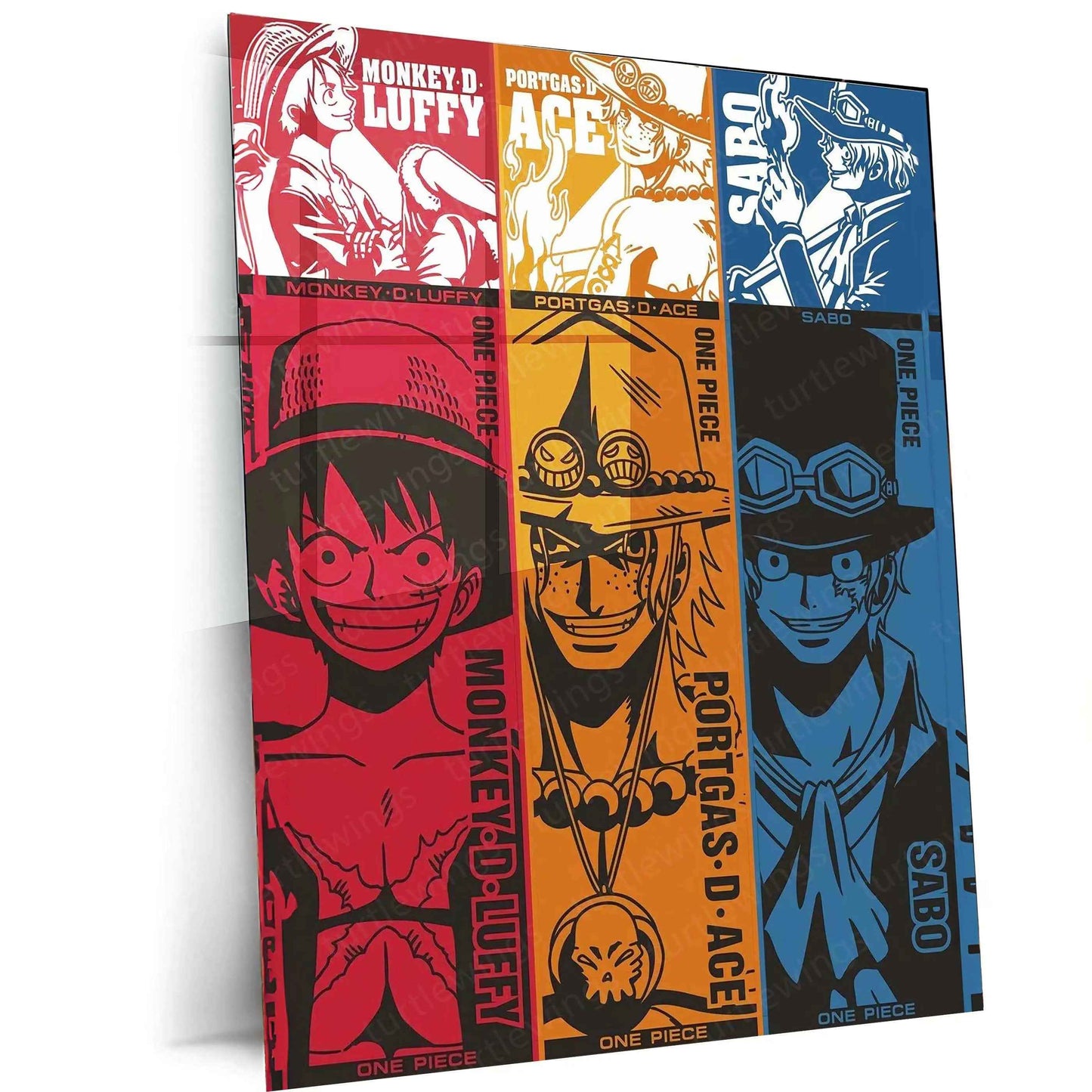 Luffy, Ace & Sabo Metal Poster – One Piece Brothers Wall Art - TURTLEWINGS