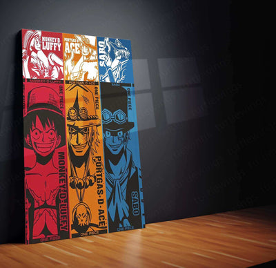 Luffy, Ace & Sabo Metal Poster – One Piece Brothers Wall Art - TURTLEWINGS