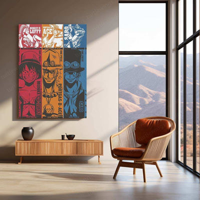 Luffy, Ace & Sabo Metal Poster – One Piece Brothers Wall Art - TURTLEWINGS