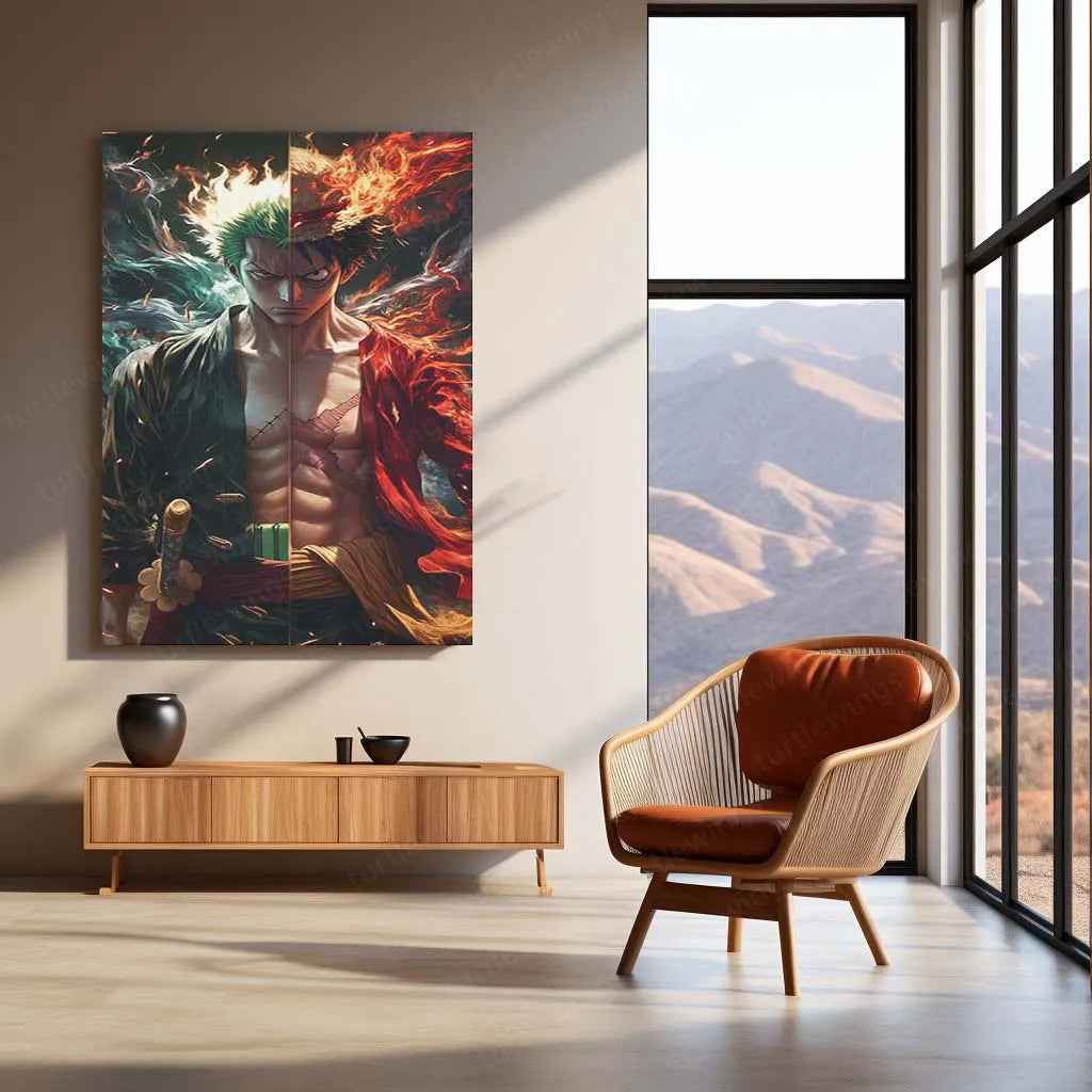 Luffy & Zoro Metal Poster | One Piece Anime Wall Art | Straw Hat Duo Decor - TURTLEWINGS