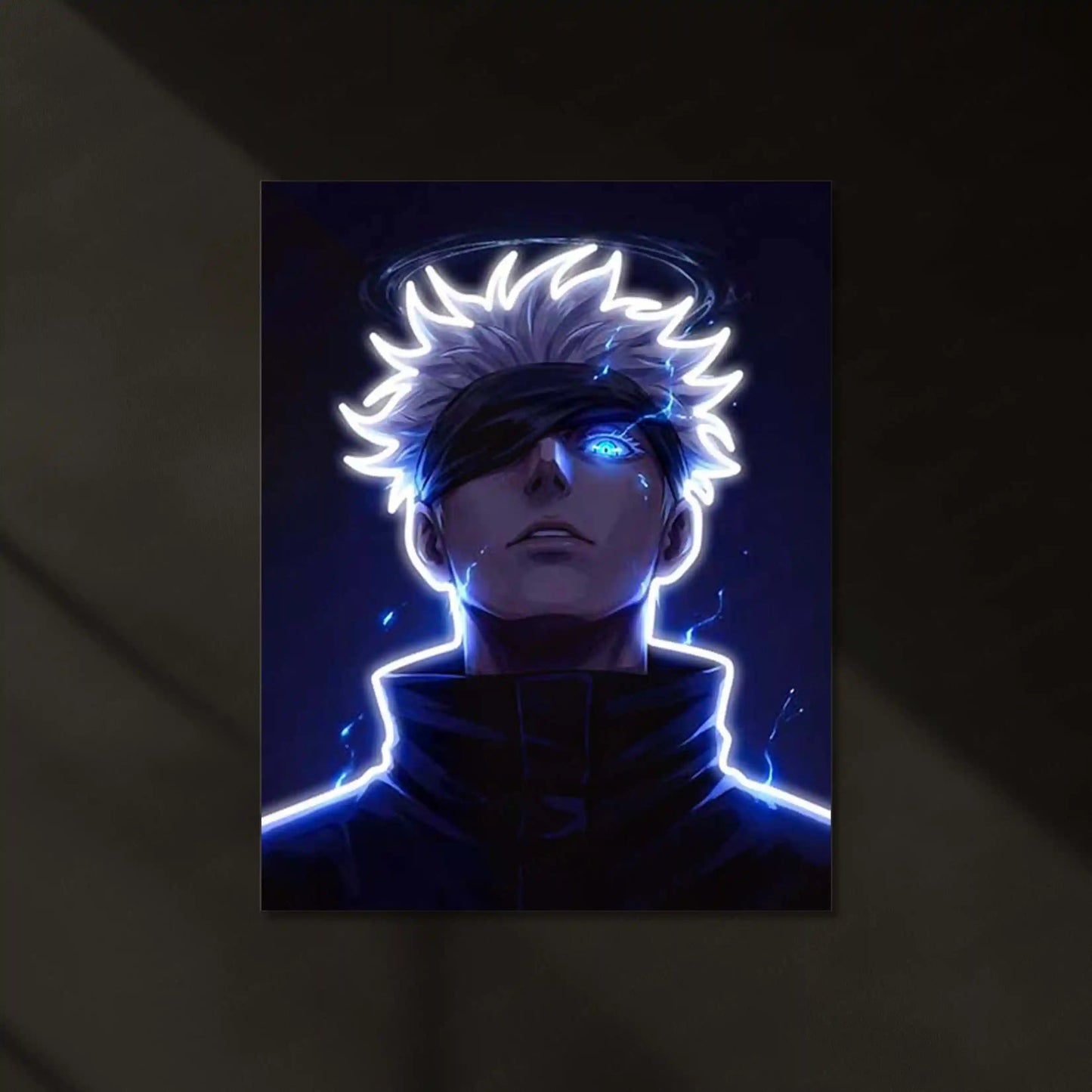 Gojo Satoru Neon LED Frame | Jujutsu Kaisen Anime Wall Art | Infinity Power Aesthetic Design - TURTLEWINGS 