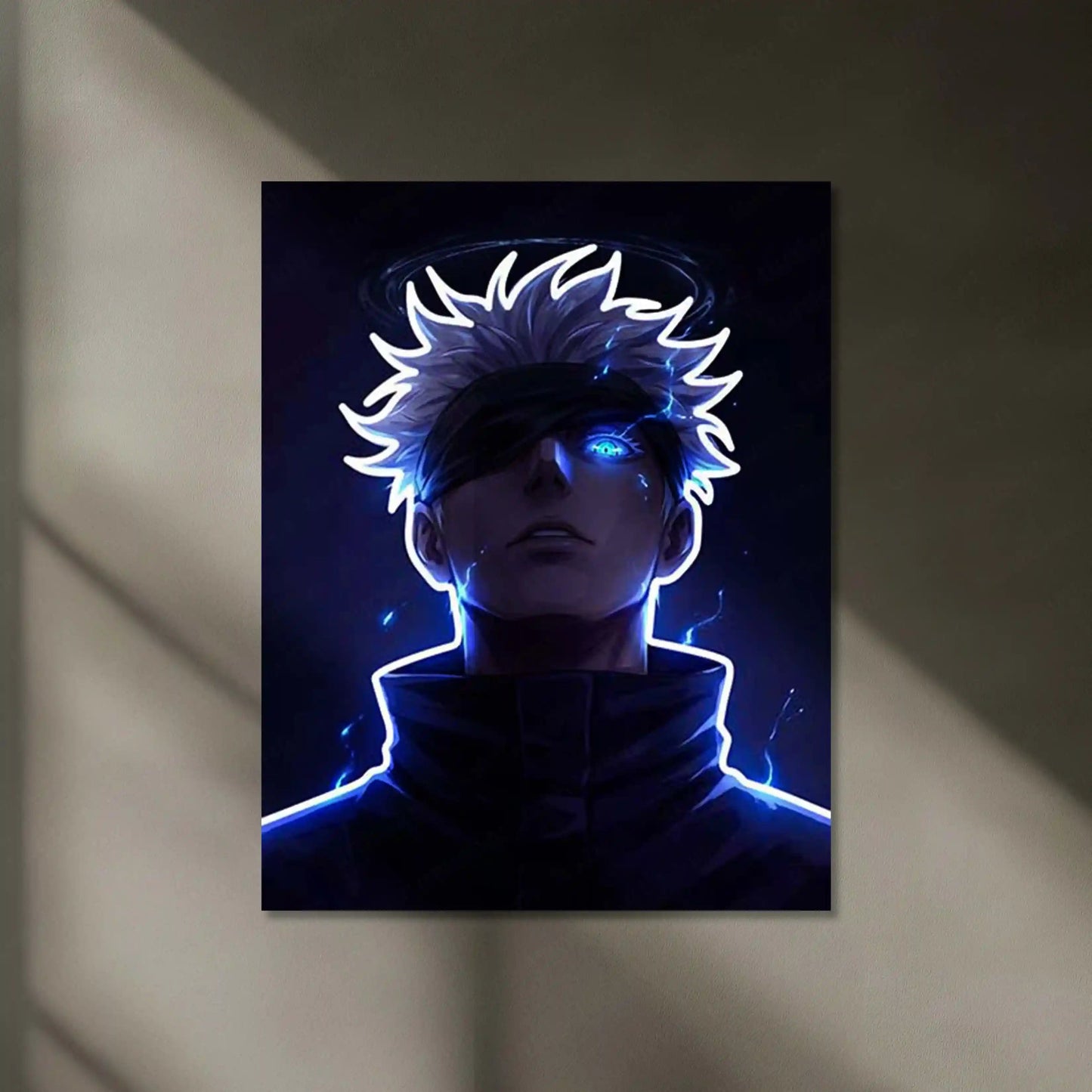 Gojo Satoru Neon LED Frame | Jujutsu Kaisen Anime Wall Art | Infinity Power Aesthetic Design - TURTLEWINGS 