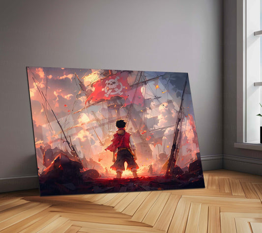 Luffy – Metal Frame | One Piece Anime Wall Art | Monkey D. Luffy Poster for Otaku & Straw Hat Pirates Fans - TURTLEWINGS