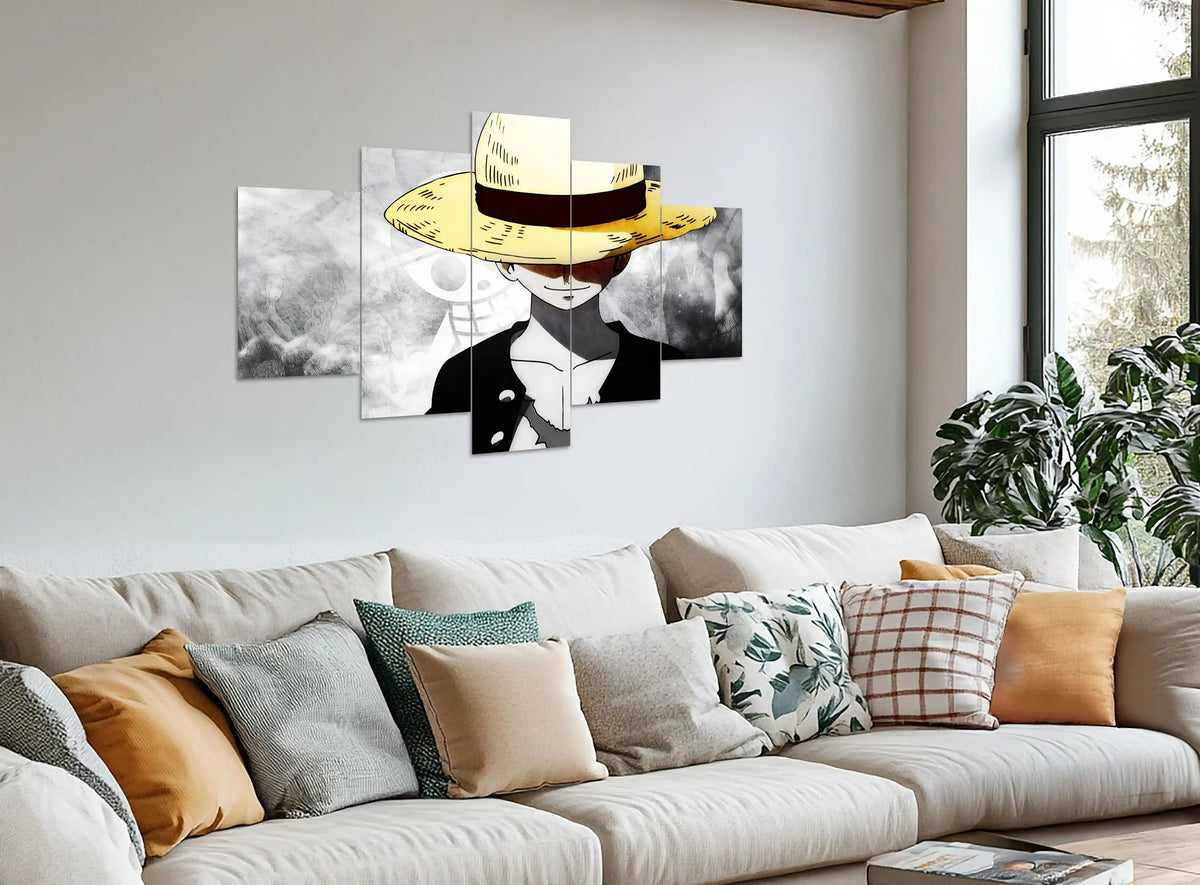 Monkey D. Luffy Metal Poster Set of 5 – Split Wall Art | One Piece Gear 5 Edition | Epic Anime Metal Frame Collection - TURTLEWINGS